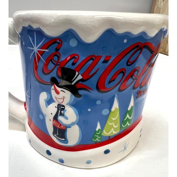 Vintage 2003 Coca-Cola Holiday Mug With Snowman & Trees Design - Picture 4 of 5